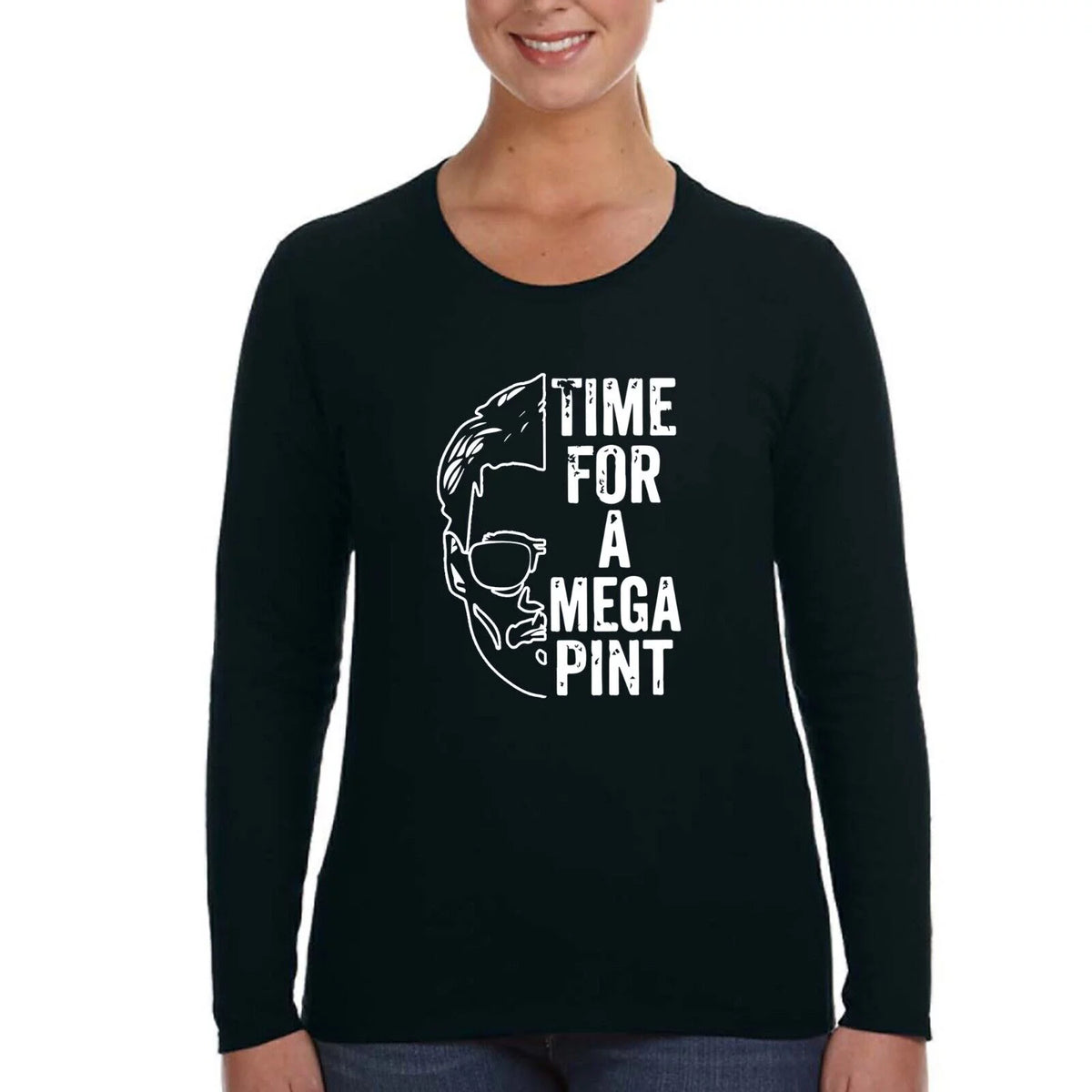 XtraFly Apparel Women’s Time for Mega Pint Long Sleeve Shirt, Johnny Depp T-Shirt, Amber Heard